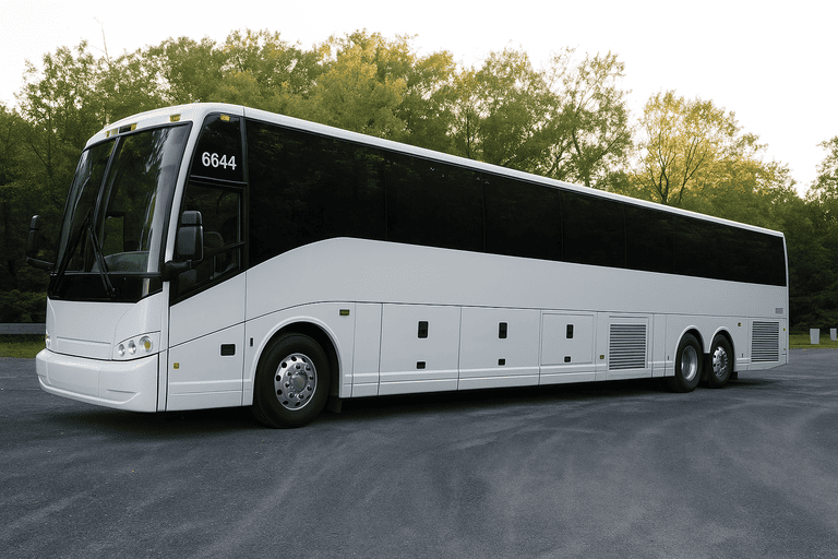 exterior of Corpus Christi Minibus Company coach bus
