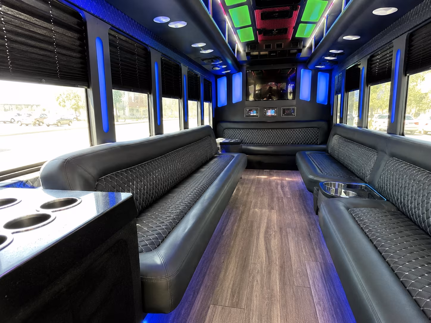 corpus christi 15 passenger party bus inside