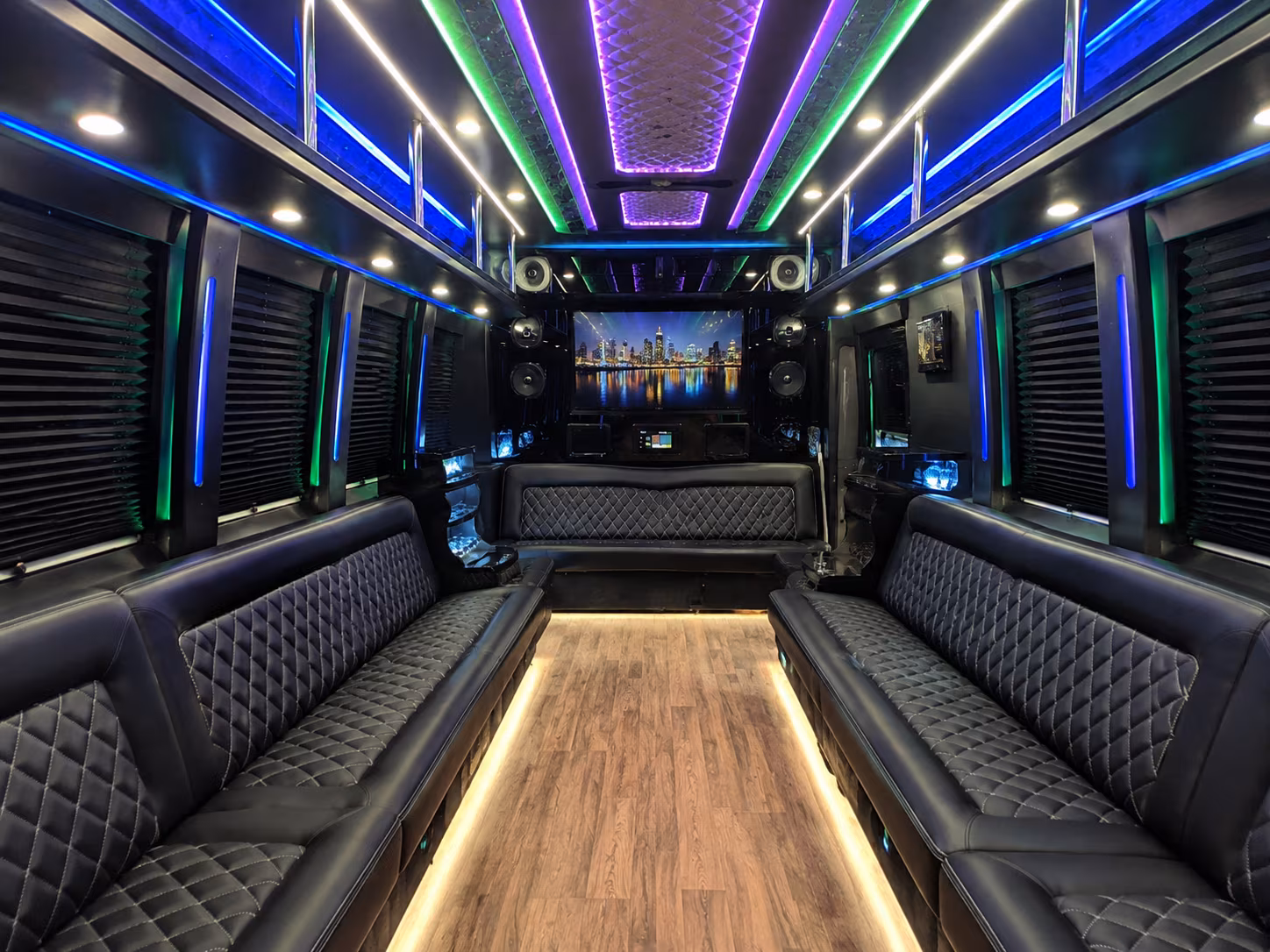 corpus christi 25 passenger party bus interior