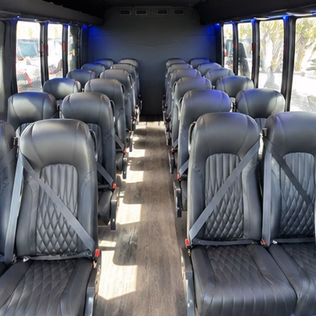 corpus christi 28 passenger minibus inside