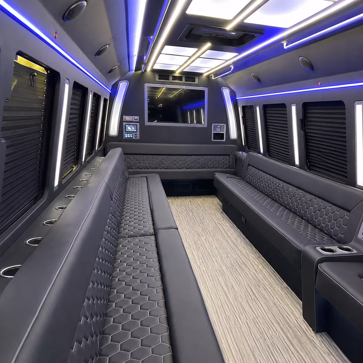 corpus christi 40 passenger party bus inside