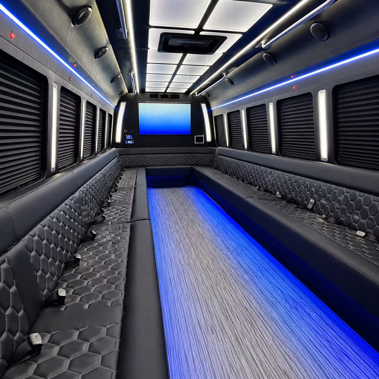 corpus christi 50 passenger party bus inside